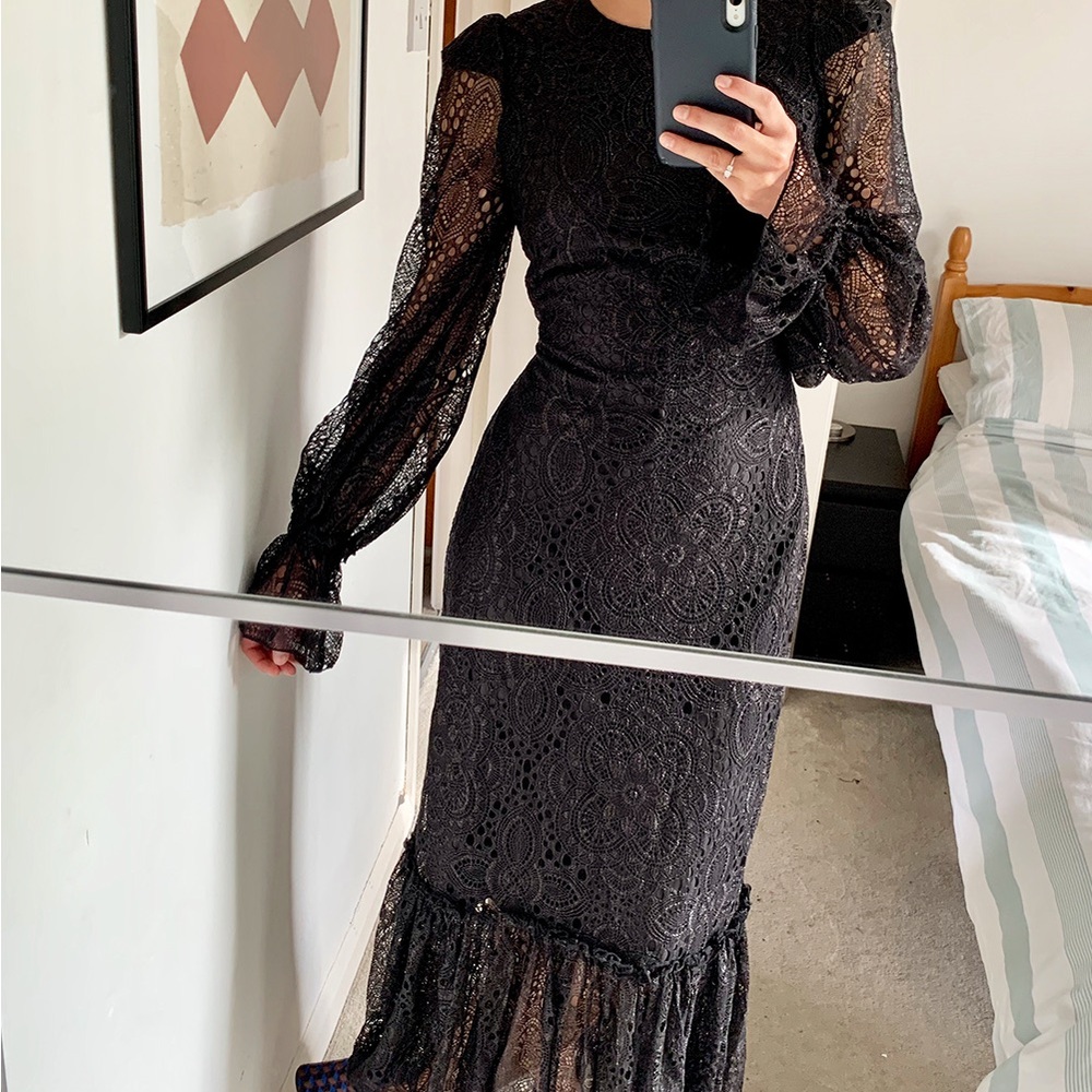 The Vampire's Wife H&M Small Black Maxi Long Dress Gothic Xmas NYE FAB Wedding